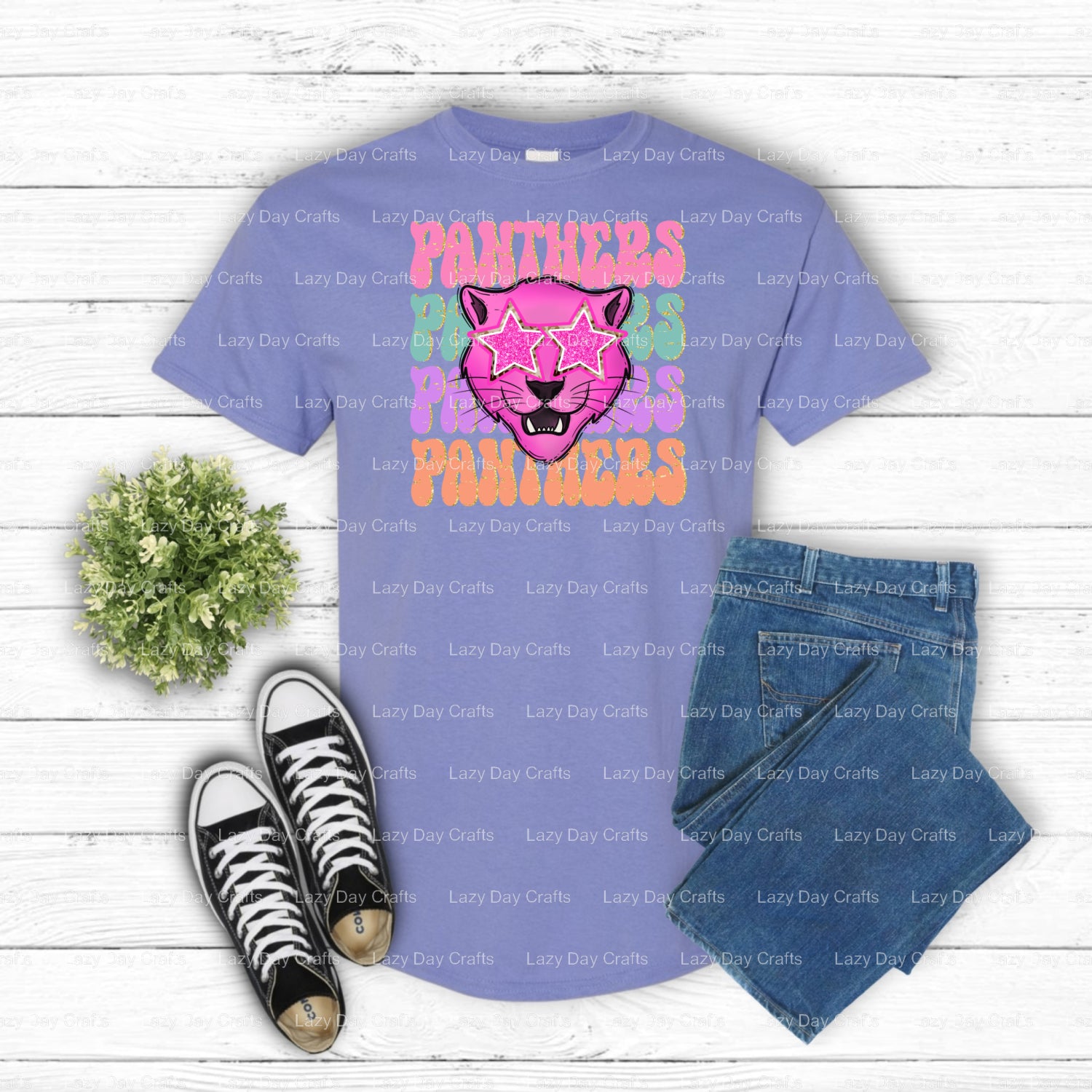 Panthers Preppy Mascot – School Spirit DTF Transfer (view 2 of 2) – by Lazy Day Crafts – DTF Transfers – School Spirit, Ap...