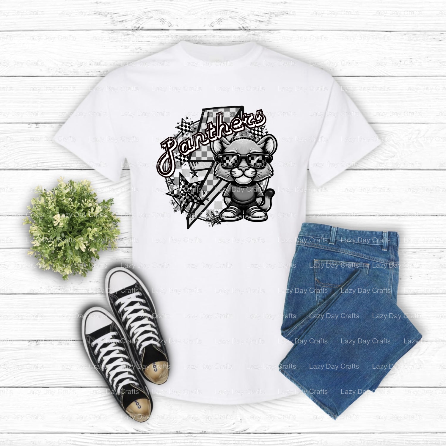 PANTHERS Roaring Mascot – School Spirit DTF Transfer (view 2 of 2) – by Lazy Day Crafts – DTF Transfers – School Spirit, D...