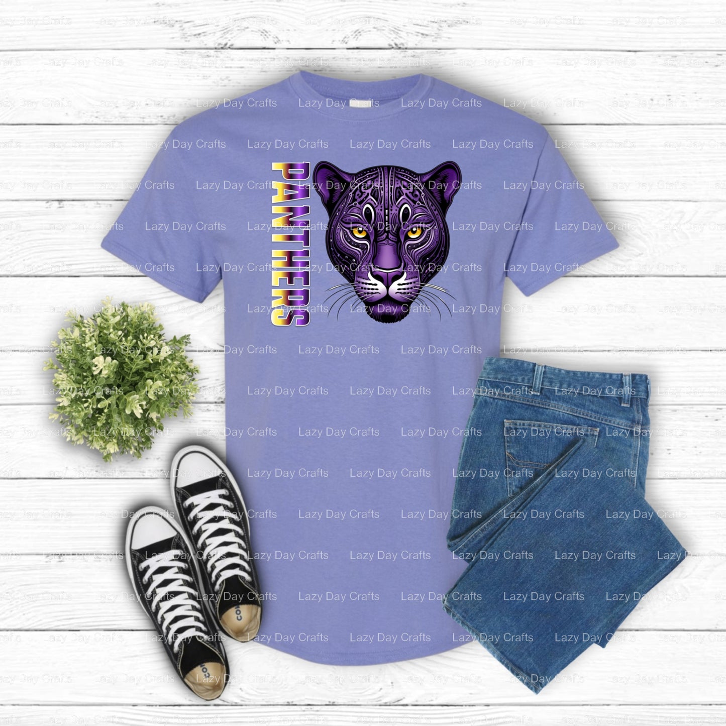 PANTHERS – School Mascot DTF Transfer (view 1 of 2) – by Lazy Day Crafts – DTF Transfers – School Mascot, School Spirit Ap...