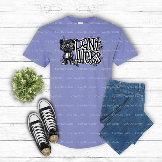 PANTHERS – School Mascot DTF Transfer (view 1 of 2) – by Lazy Day Crafts – DTF Transfers – School Mascot, Apparel Industry