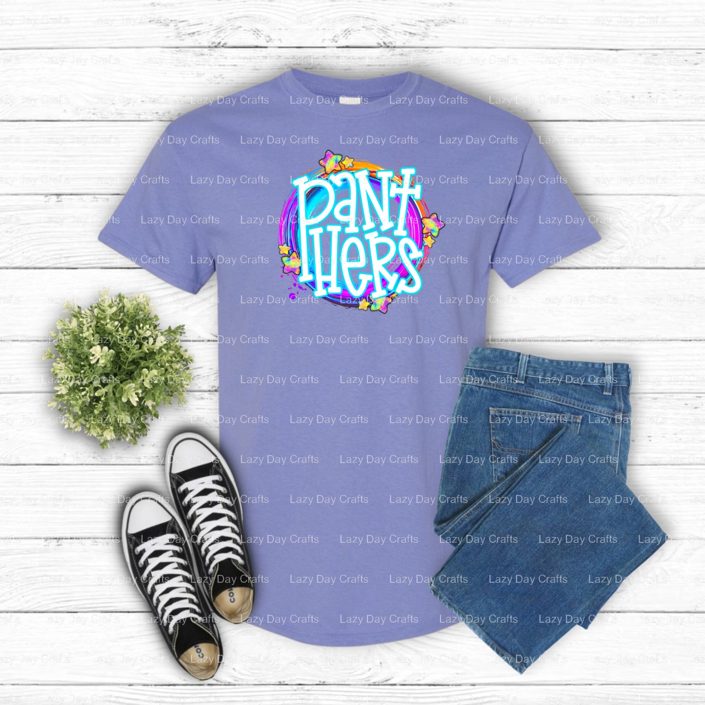 PANTHERS – School Mascot DTF Transfer (view 1 of 2) – by Lazy Day Crafts – DTF Transfers – School Mascot, Apparel Decoration