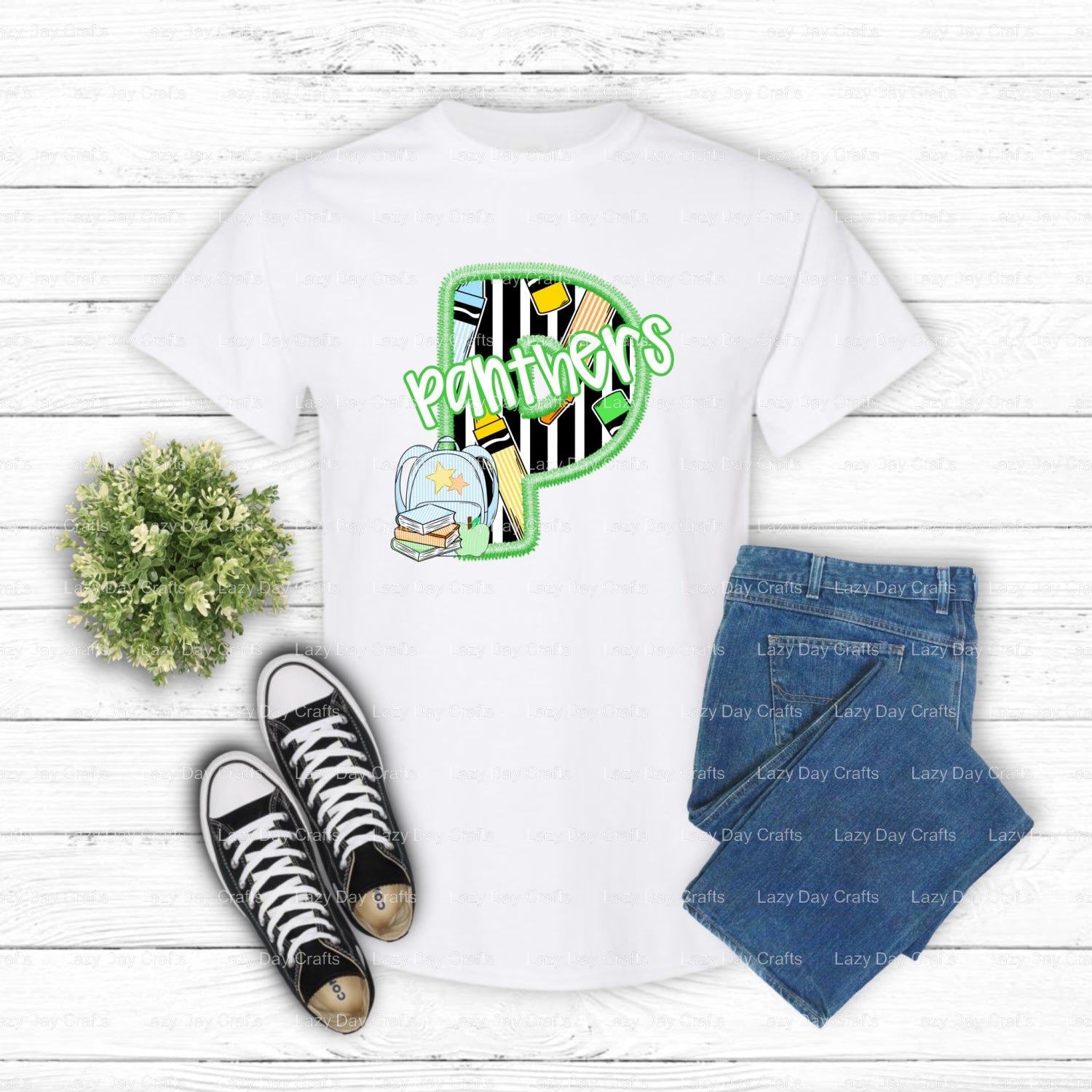 PANTHERS – School Mascot DTF Transfer (view 1 of 2) – by Lazy Day Crafts – DTF Transfers – School Mascot, Ready to Press DTF
