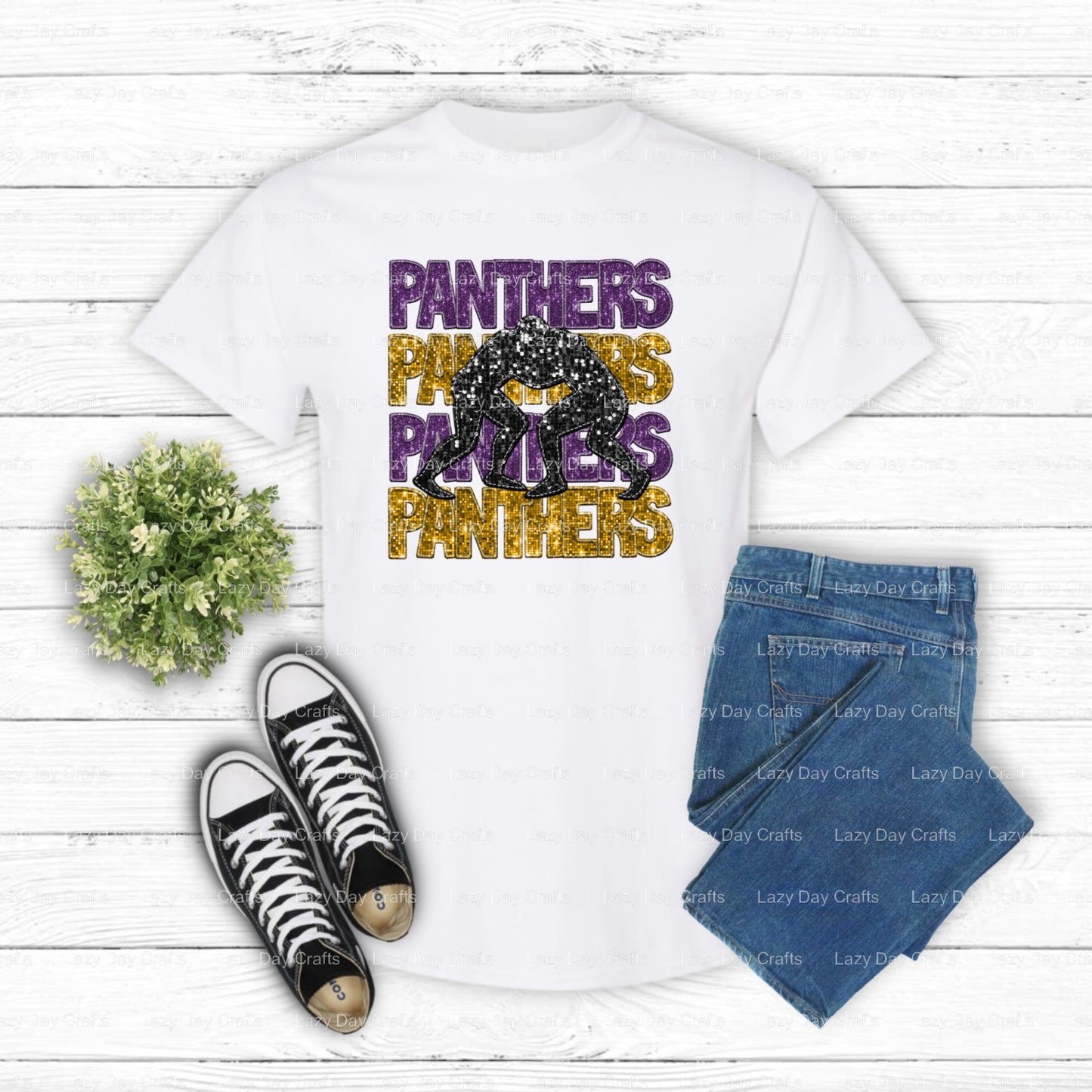 PANTHERS School Mascot – DTF Transfer (view 1 of 2) – by Lazy Day Crafts – DTF Transfers – School Mascot, Apparel Decor