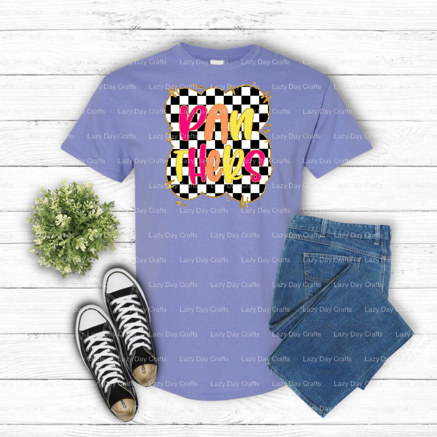 PANTHERS – School Mascot DTF Transfer (view 1 of 2) – by Lazy Day Crafts – DTF Transfers – School Mascot, DTF Transfers