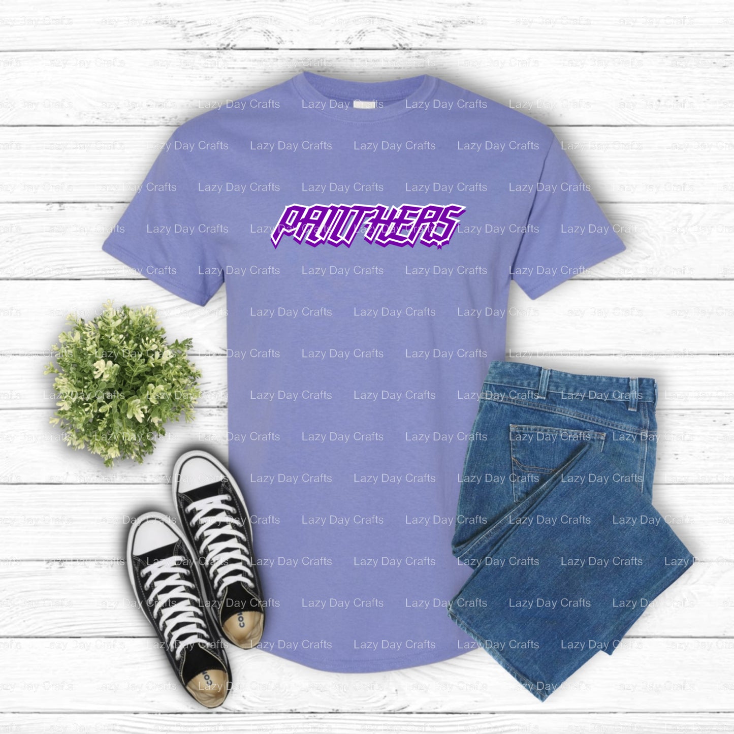 PANTHERS – School Mascot DTF Transfer (view 1 of 2) – by Lazy Day Crafts – DTF Transfers – School Mascot, Apparel Decor