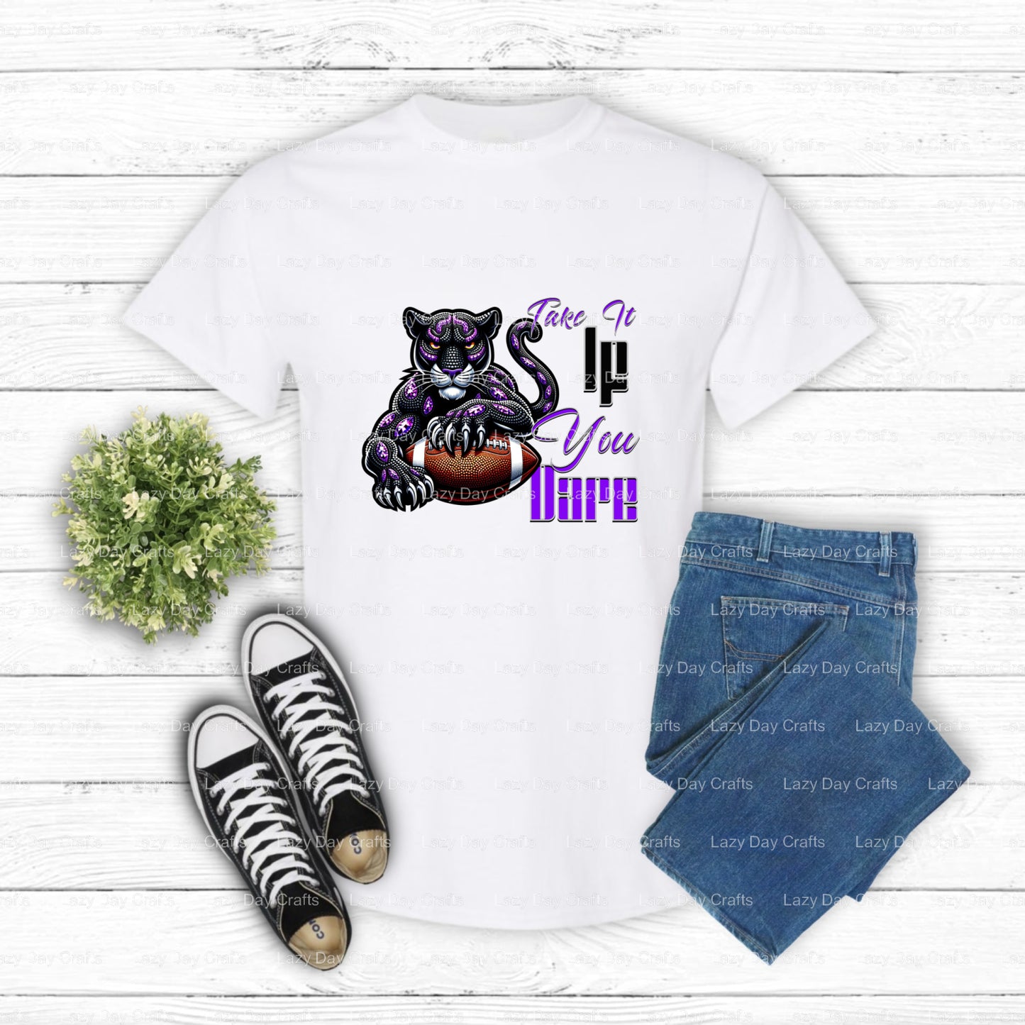 Panthers – School Mascot DTF Transfer (view 2 of 2) – by Lazy Day Crafts – DTF Transfers – School Mascot, Apparel Decor