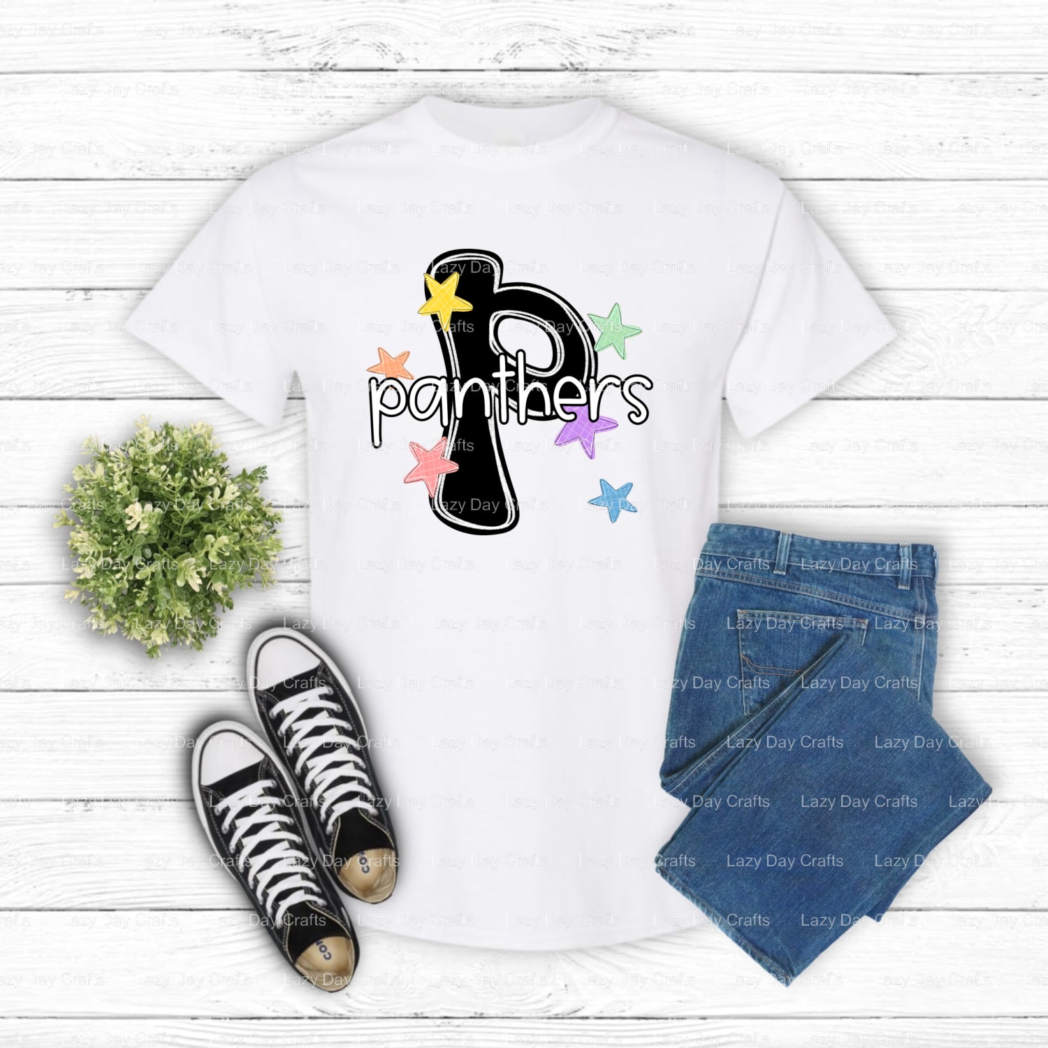 PANTHERS School Mascot – DTF Transfer (view 2 of 2) – by Lazy Day Crafts – DTF Transfers – School Mascot, Apparel Industry