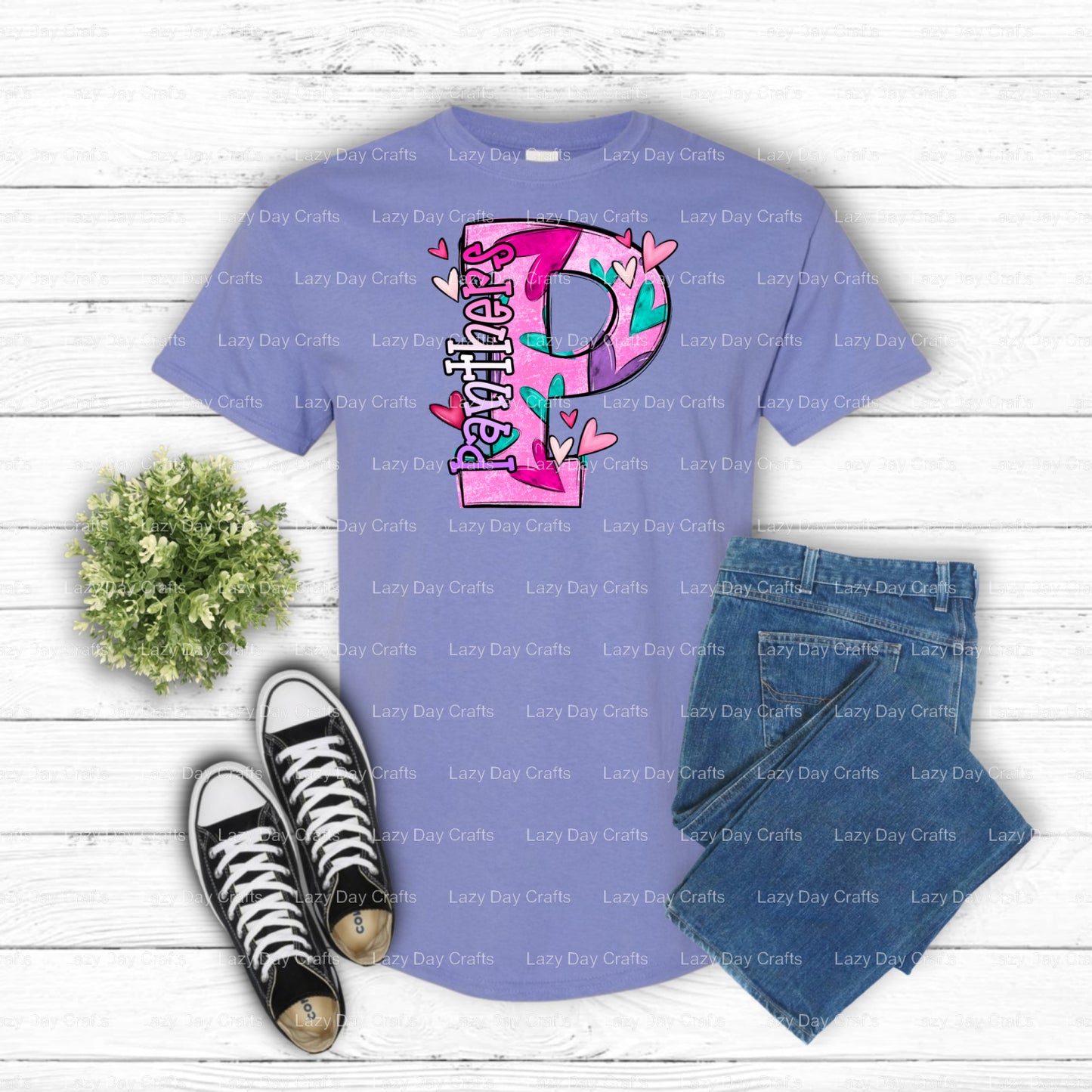 PANTHERS School Mascot – School Spirit DTF Transfer (view 1 of 2) – by Lazy Day Crafts – DTF Transfers – School Spirit, Ap...