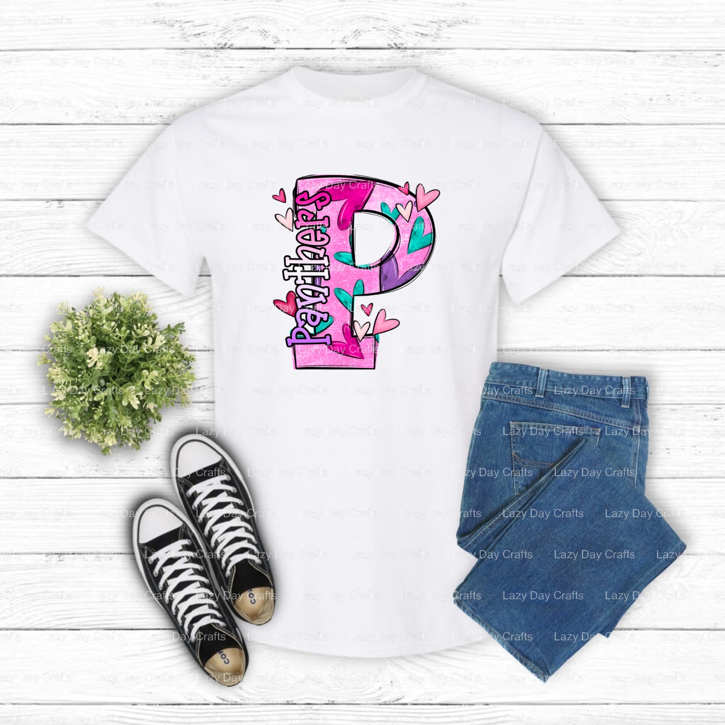 PANTHERS School Mascot – School Spirit DTF Transfer (view 2 of 2) – by Lazy Day Crafts – DTF Transfers – School Spirit, Ap...