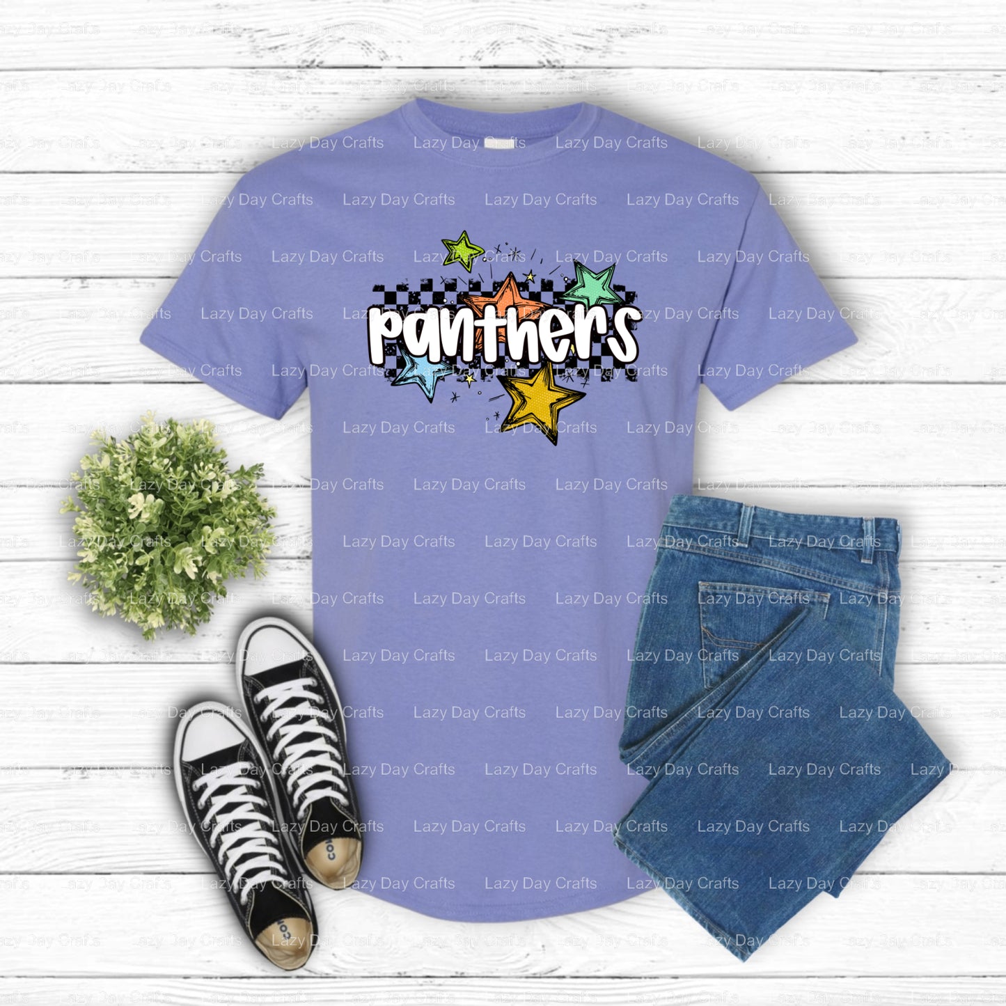 PANTHERS – School Spirit DTF Transfer (view 1 of 2) – by Lazy Day Crafts – DTF Transfers – School Spirit, Mascot Apparel