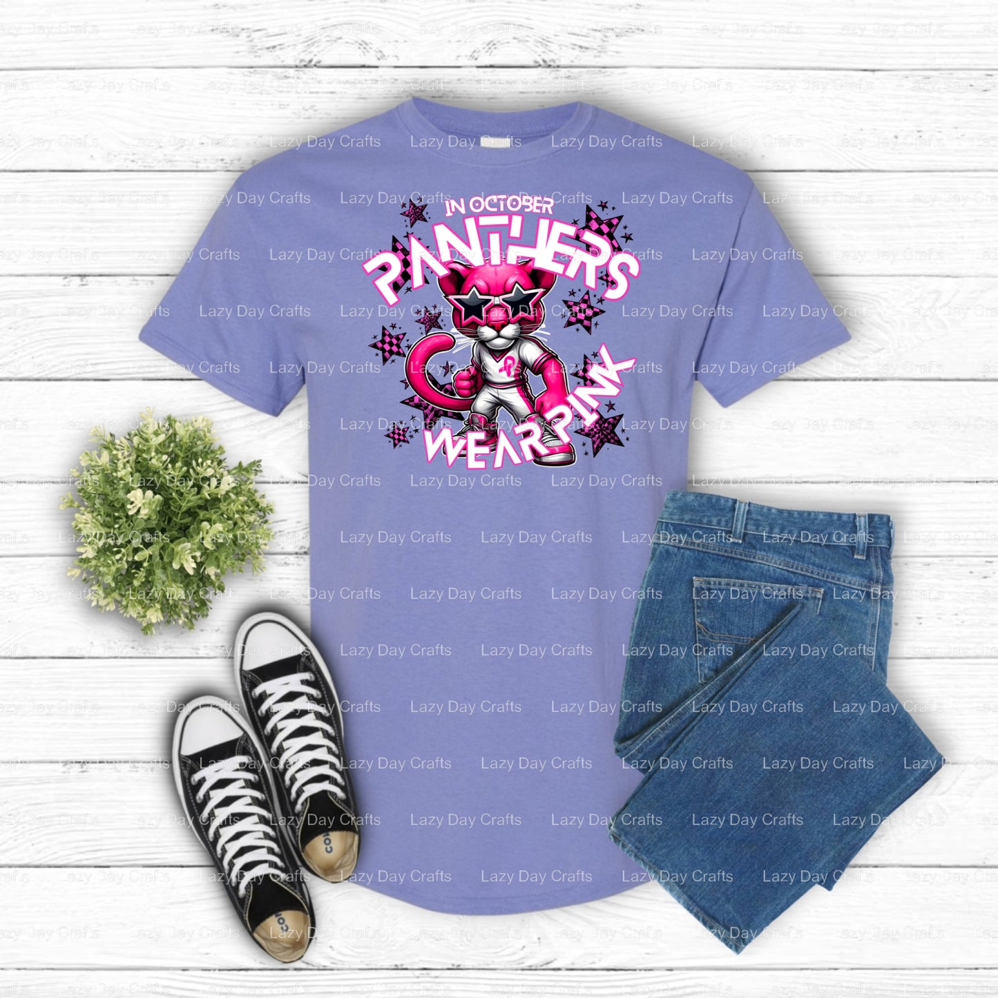 PANTHERS School Spirit – DTF Transfer (view 1 of 2) – by Lazy Day Crafts – DTF Transfers – School Spirit, Apparel Decoration