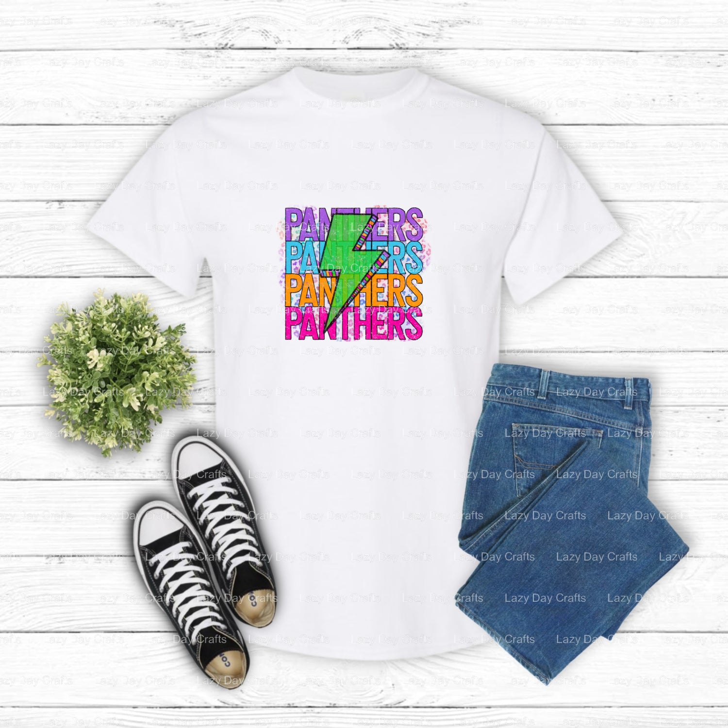 Panthers – School Spirit DTF Transfer (view 2 of 2) – by Lazy Day Crafts – DTF Transfers – School Mascot, Apparel Decor
