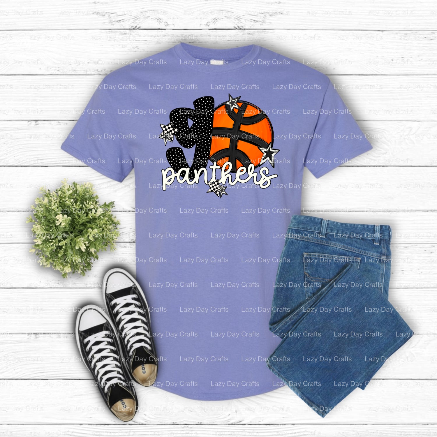 PANTHERS – School Spirit DTF Transfer (view 2 of 2) – by Lazy Day Crafts – DTF Transfers – School Mascot, Apparel Decoration
