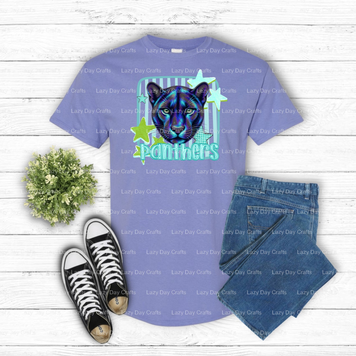 PANTHERS Text & Mascot – School Spirit DTF Transfer (view 2 of 2) – by Lazy Day Crafts – DTF Transfers – School Spirit, Ap...