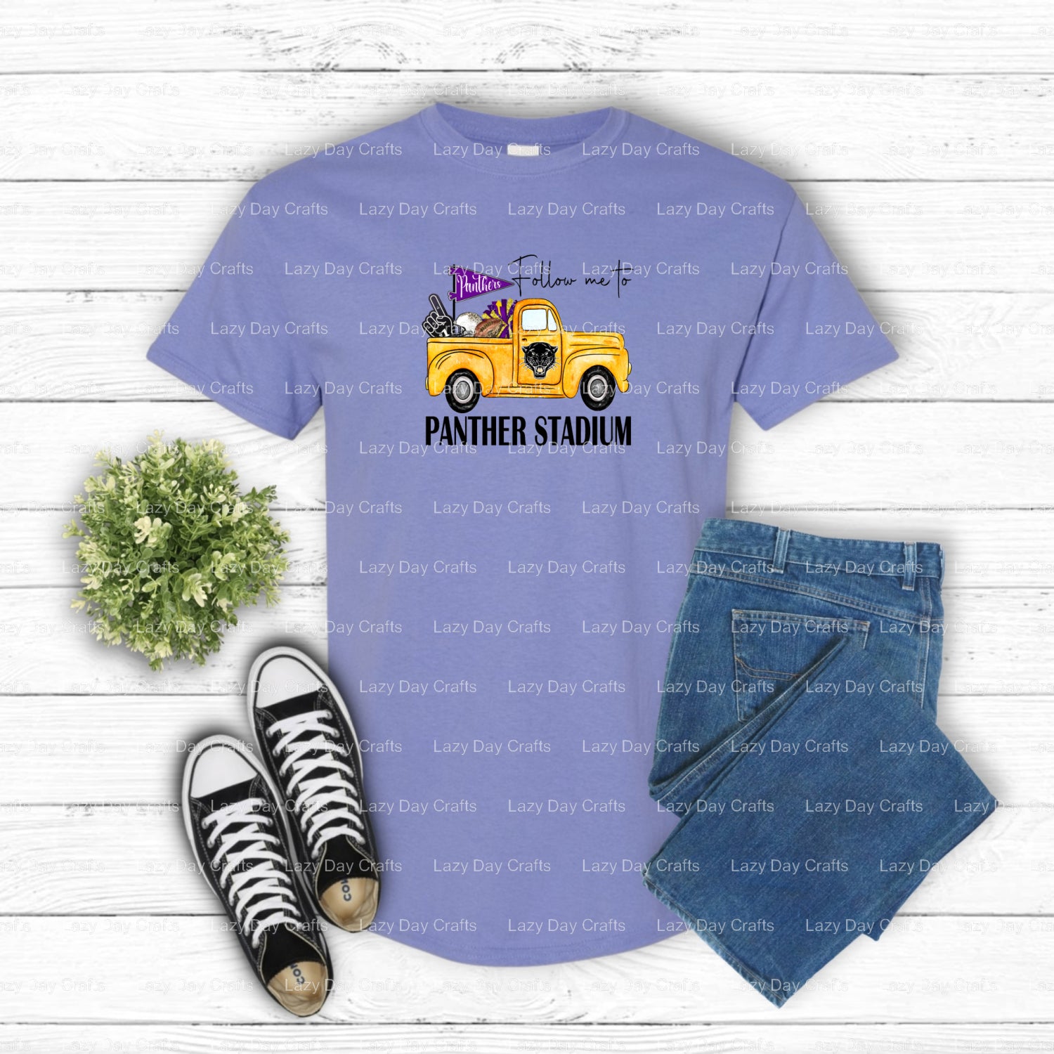 PANTHERS Vintage Truck – School Mascot DTF Transfer (view 1 of 2) – by Lazy Day Crafts – DTF Transfers – School Mascot, Ap...