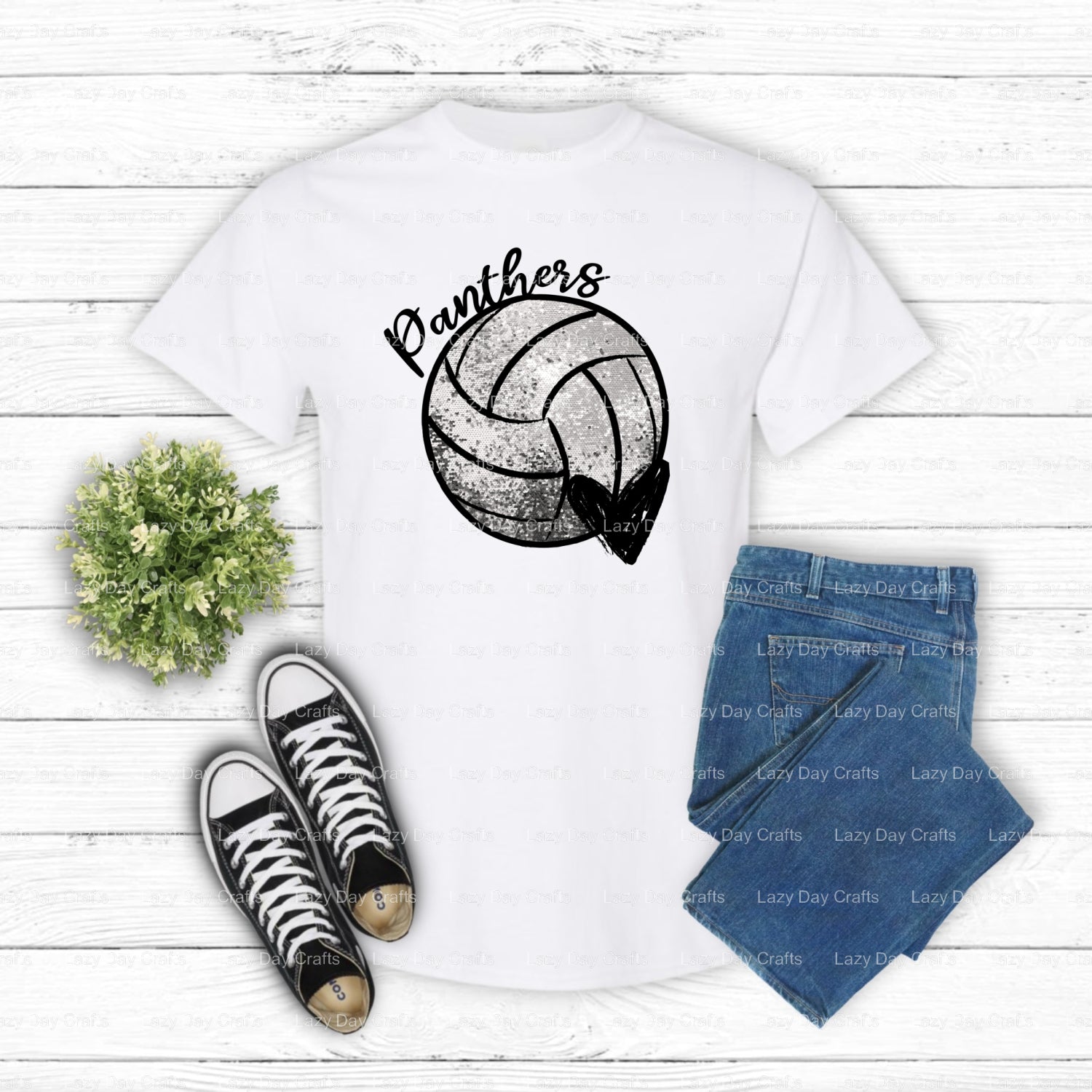 Panthers Volleyball – School Spirit DTF Transfer (view 2 of 2) – by Lazy Day Crafts – DTF Transfers – School Spirit, Appar...