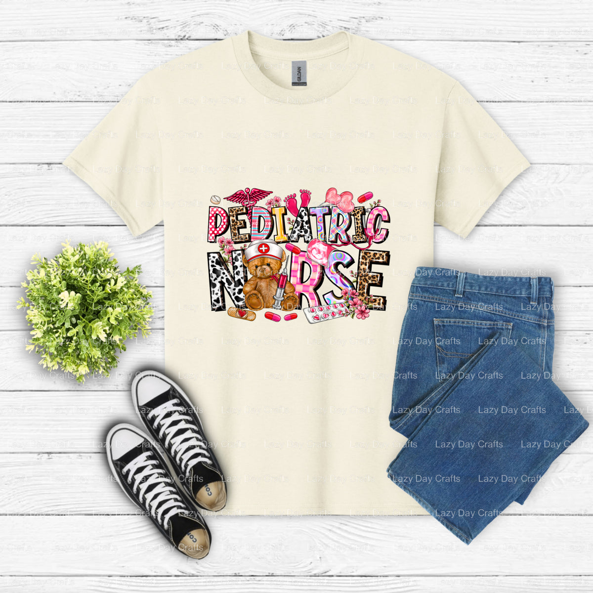 Pediatric Nurse – Nurse DTF Transfer (view 2 of 2) – by Lazy Day Crafts – DTF Transfers – Nurse, DTF Transfers