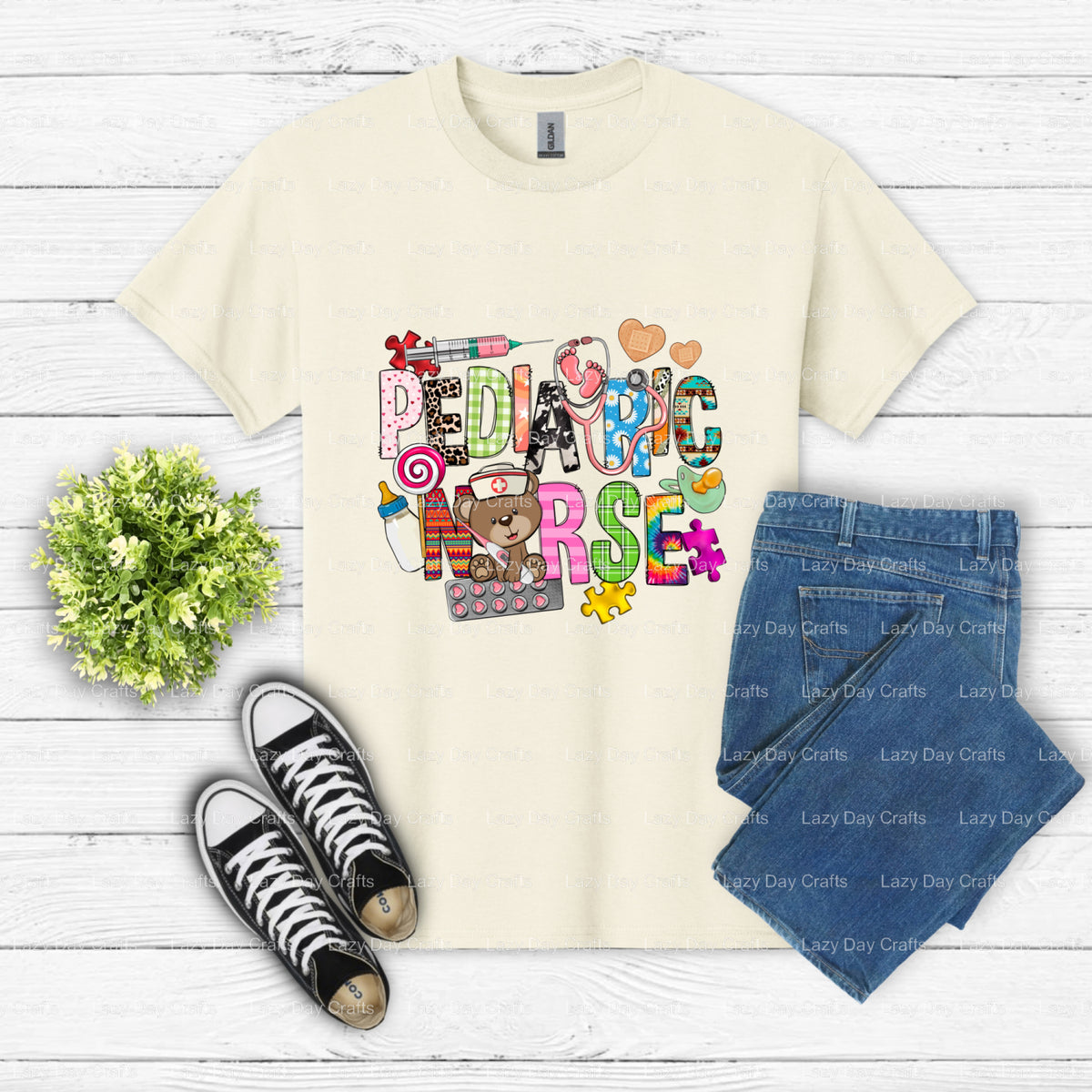 PEDIATRIC NURSE – Nurse DTF Transfer (view 2 of 2) – by Lazy Day Crafts – DTF Transfers – Nurse, DTF Transfers