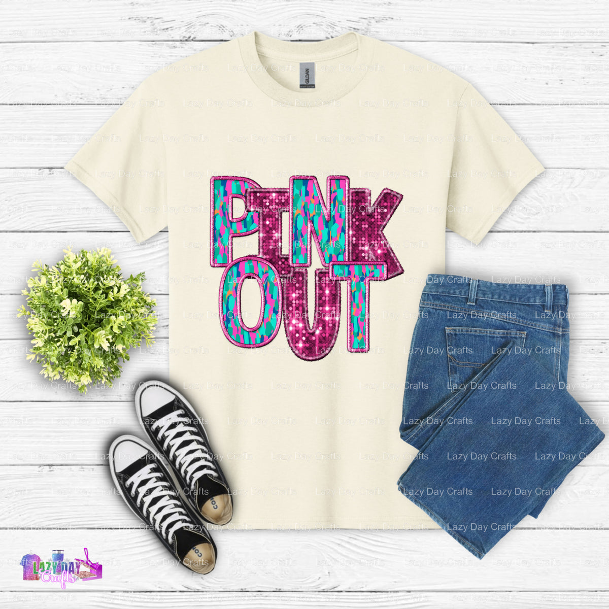 PINK OUT BLUE American Flag Ribbon – DTF Transfer (view 2 of 2) – by Lazy Day Crafts – DTF Transfers – DTF Transfers, Prem...