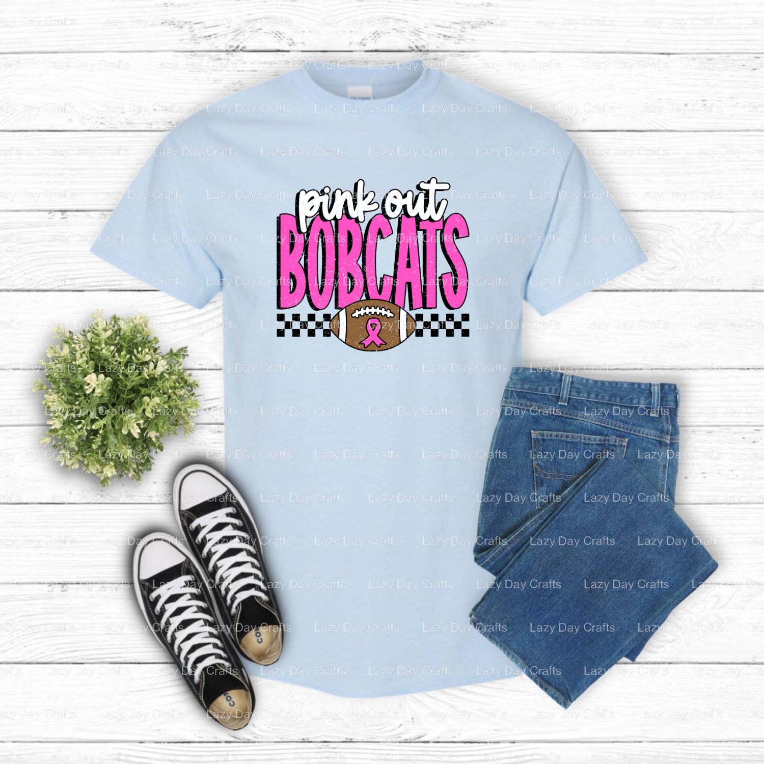 Pink Out Bobcats – School Mascot DTF Transfer (view 1 of 2) – by Lazy Day Crafts – DTF Transfers – School Spirit, DTF Tran...