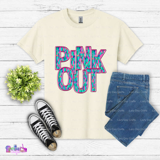 PINK OUT – DTF Transfer (view 1 of 2) – by Lazy Day Crafts – DTF Transfers – DTF Transfers, Premade DTF