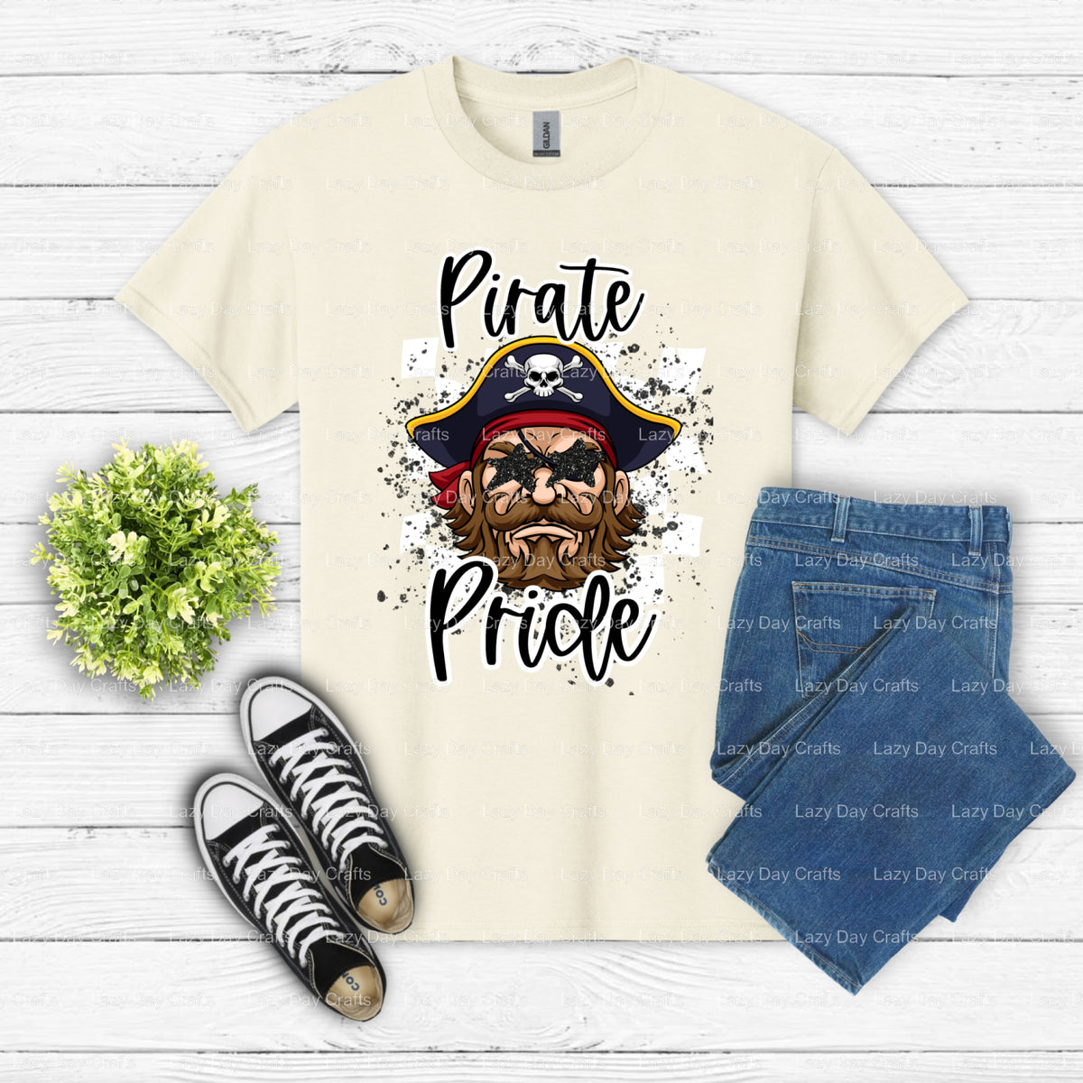 PIRATE PRIDE – Pirate Theme DTF Transfer (view 2 of 2) – by Lazy Day Crafts – DTF Transfers – Pirates, Apparel Decor