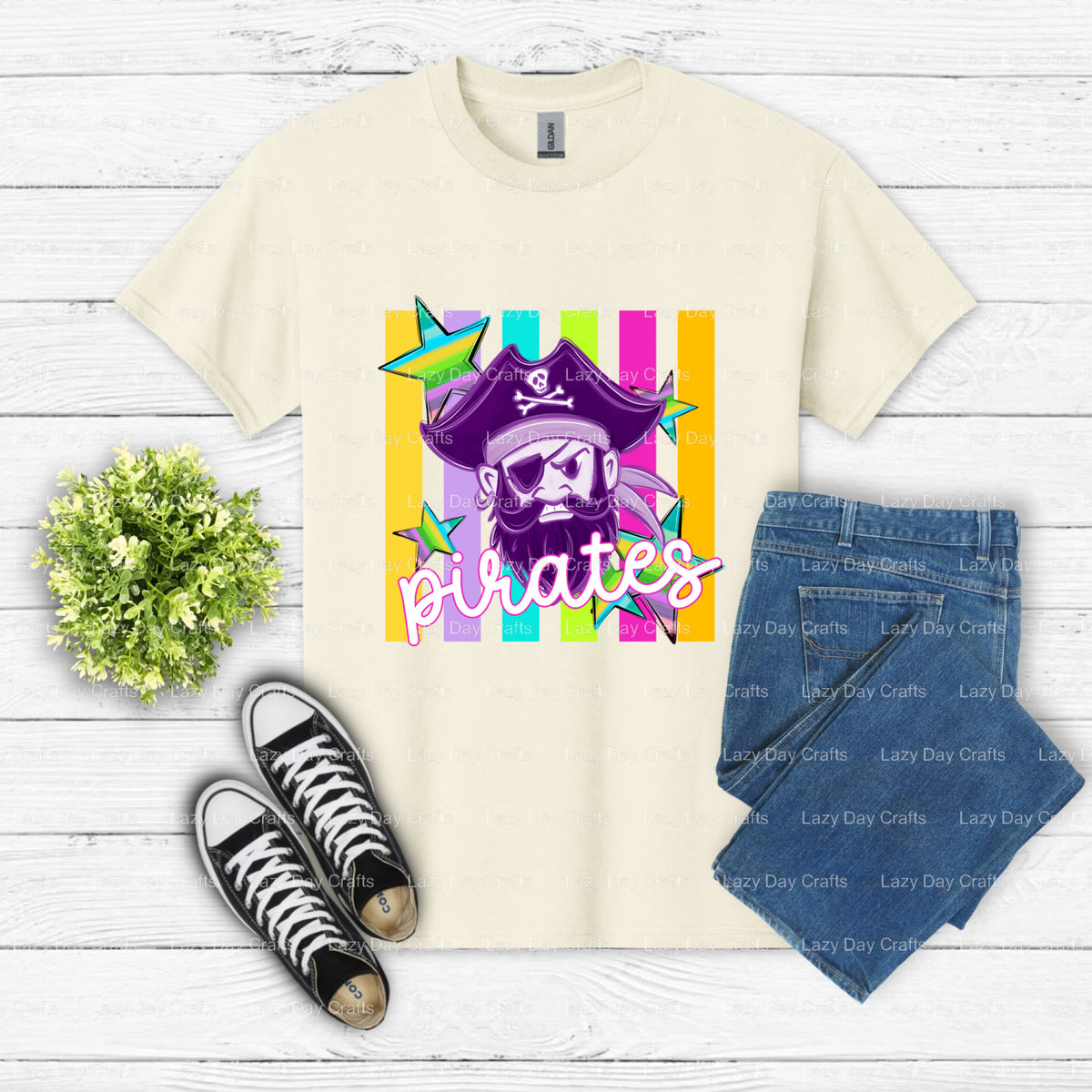 Pirate Ship Adventure – Ready to Press DTF Transfer (view 2 of 2) – by Lazy Day Crafts – DTF Transfers – Lazy Day Crafts,...