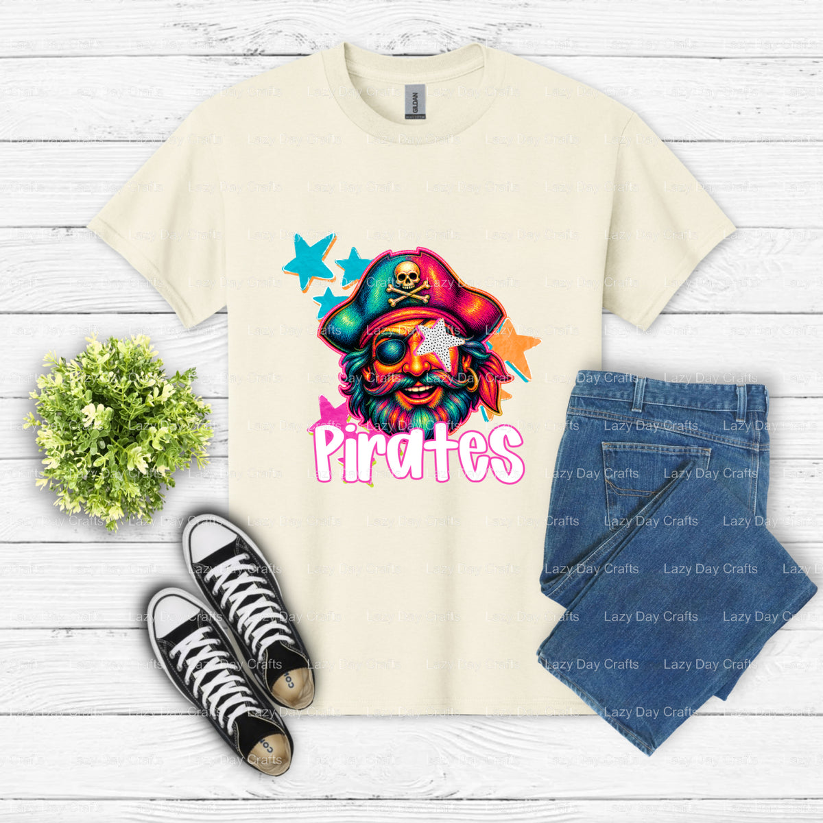 Pirate Skull & Crossbones – Pirates DTF Transfer (view 2 of 2) – by Lazy Day Crafts – DTF Transfers – Pirates, DTF Transfers