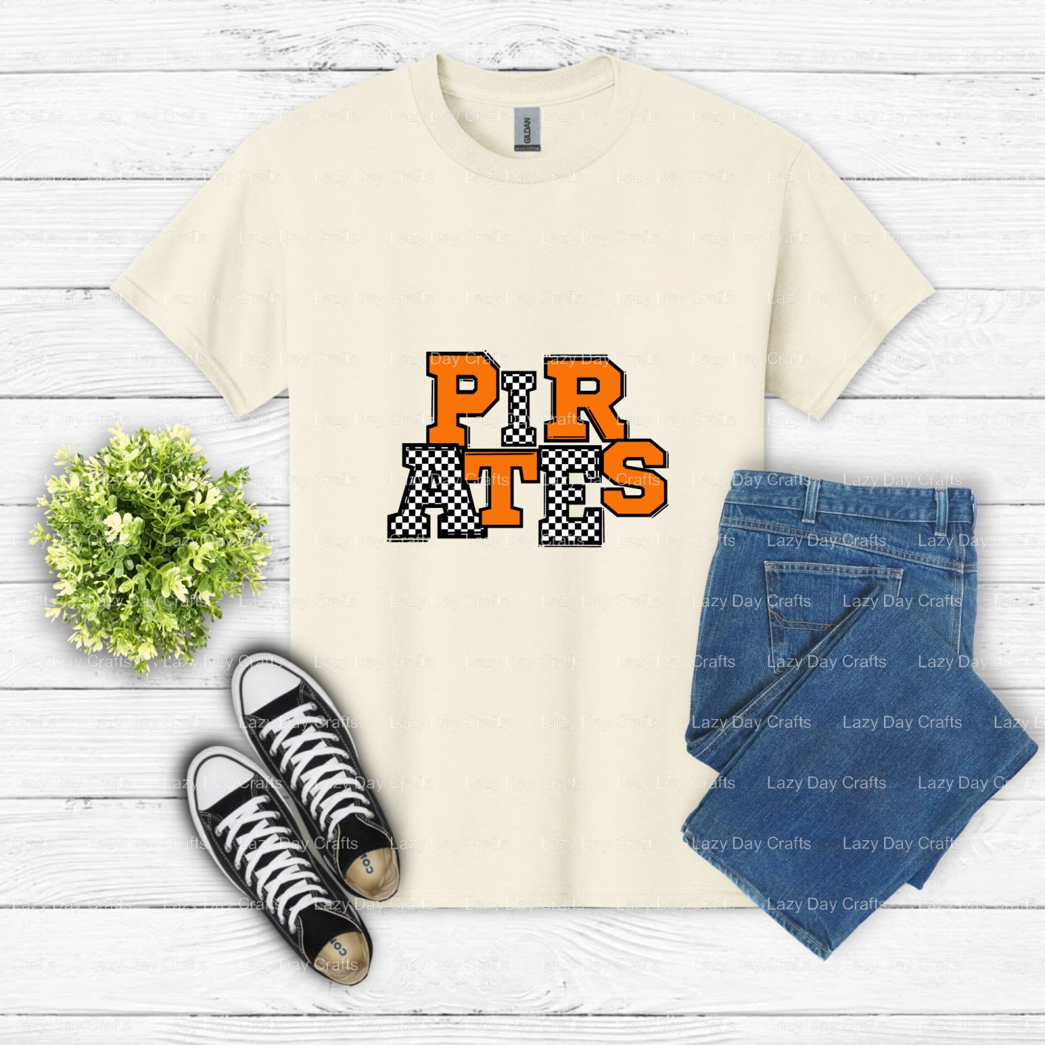 Pirate Skull & Crossed Swords – Pirates DTF Transfer (view 1 of 2) – by Lazy Day Crafts – DTF Transfers – Pirates, Apparel...