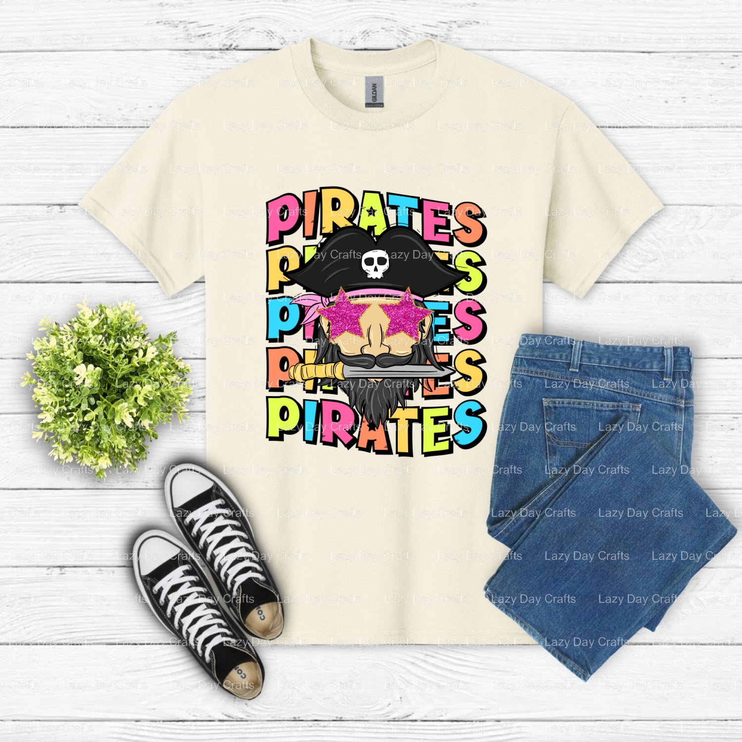 Pirate Skull Swords – Pirate DTF Transfer (view 2 of 2) – by Lazy Day Crafts – DTF Transfers – Lazy Day Crafts, DTF Transfers