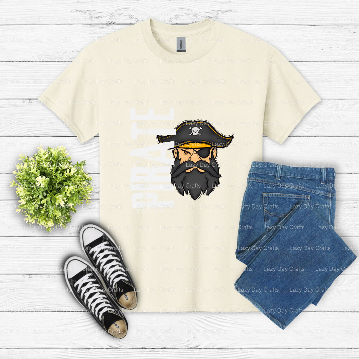 Pirate Skull with Crossed Swords – Pirates DTF Transfer (view 2 of 2) – by Lazy Day Crafts – DTF Transfers – Pirates, Appa...