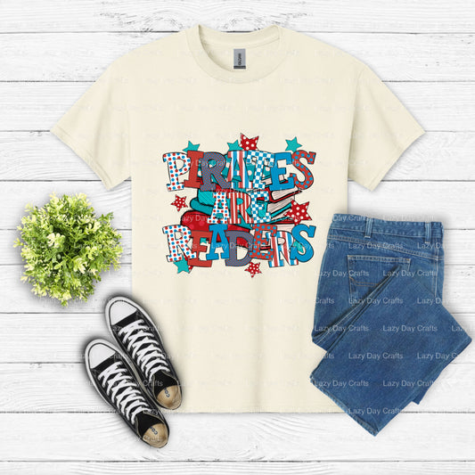 PIRATES ARE READERS – Pirate Book Lover DTF Transfer (view 1 of 2) – by Lazy Day Crafts – DTF Transfers – Pirate, Reading...