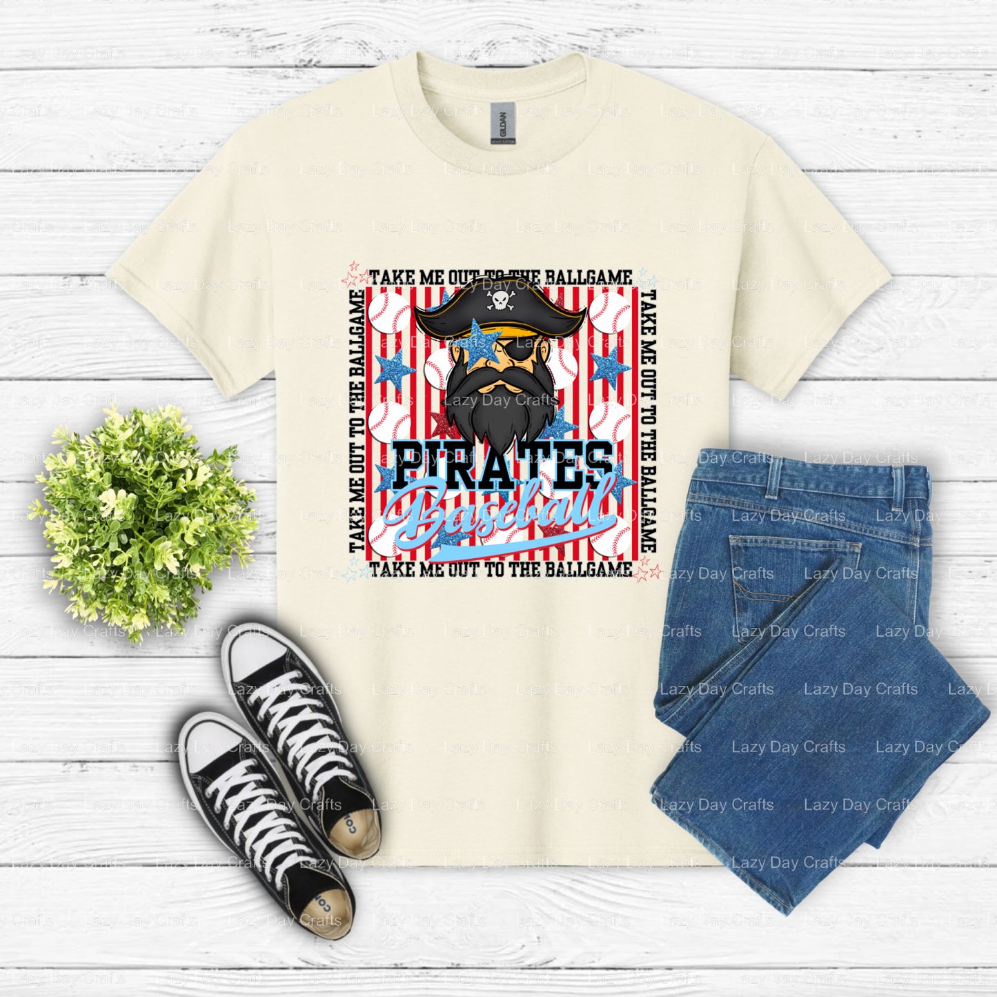 PIRATES BASEBALL – Sports DTF Transfer (view 1 of 2) – by Lazy Day Crafts – DTF Transfers – Pirates, DTF Apparel