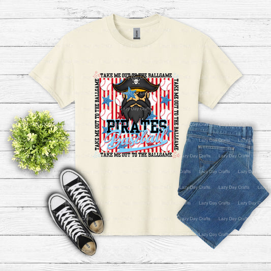 PIRATES BASEBALL – Sports DTF Transfer (view 1 of 2) – by Lazy Day Crafts – DTF Transfers – Pirates, DTF Apparel