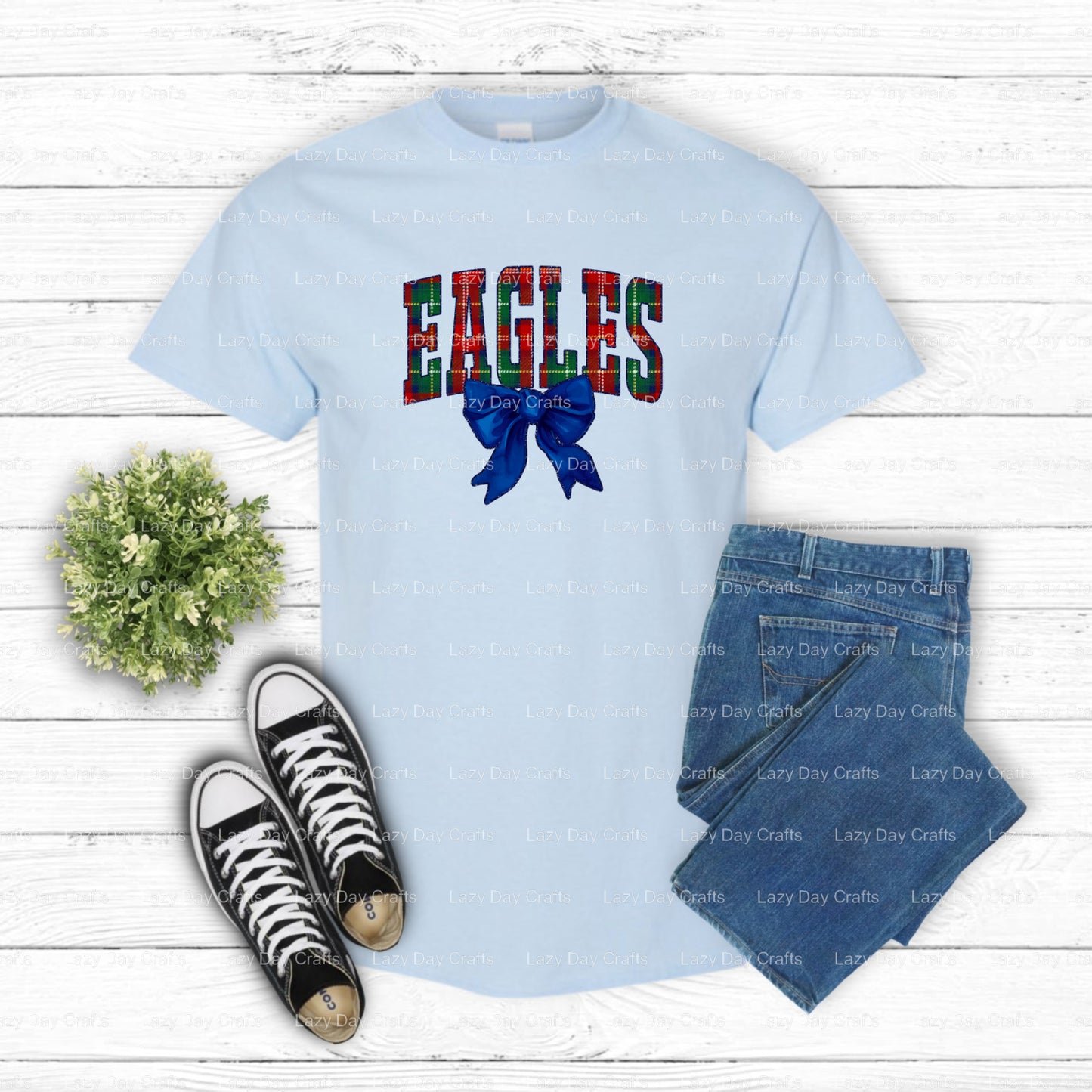 Plaid Eagle – School Mascot DTF Transfer (view 1 of 2) – by Lazy Day Crafts – DTF Transfers – School Mascot, Apparel Decor...
