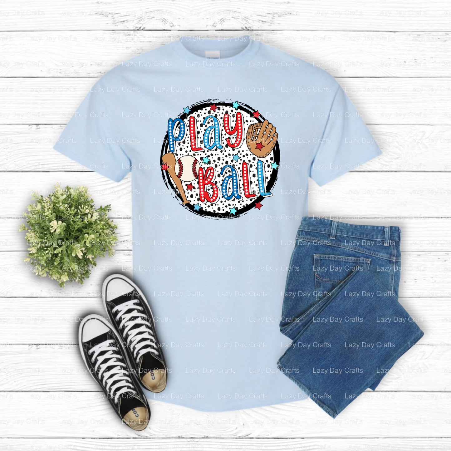 PLAY BALL – Baseball DTF Transfer (view 1 of 2) – by Lazy Day Crafts – DTF Transfers – Baseball, DTF Transfers