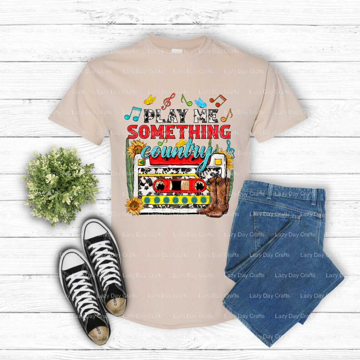PLAY ME SOMETHING COUNTRY – Western DTF Transfer (view 2 of 2) – by Lazy Day Crafts – DTF Transfers – DTF Transfers, Prema...