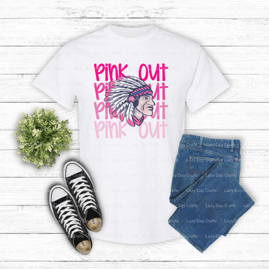 PO INDIANS – School Mascot DTF Transfer (view 1 of 2) – by Lazy Day Crafts – DTF Transfers – School Mascot, Apparel Decor