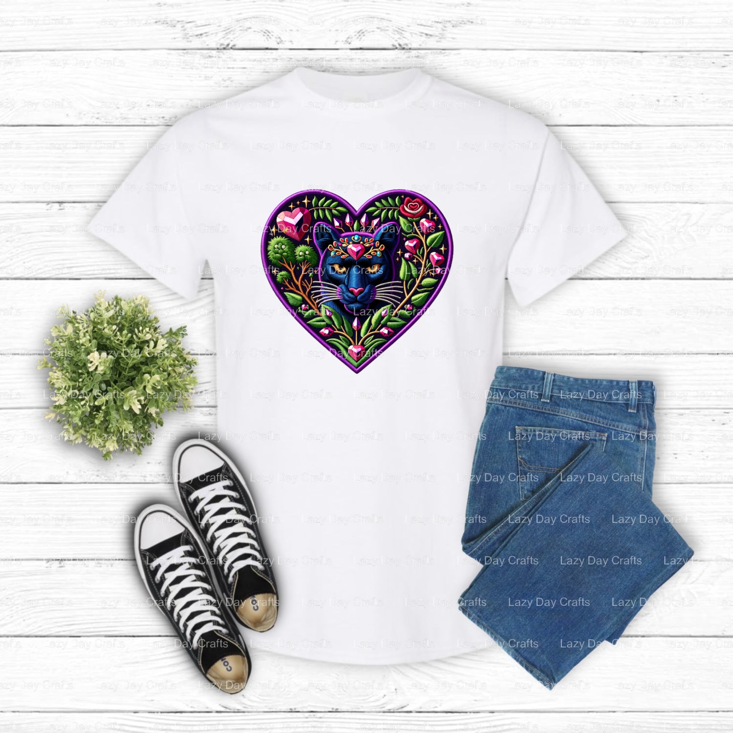 Pouncing Panther Mascot – School Spirit DTF Transfer (view 1 of 2) – by Lazy Day Crafts – DTF Transfers – School Mascot, S...
