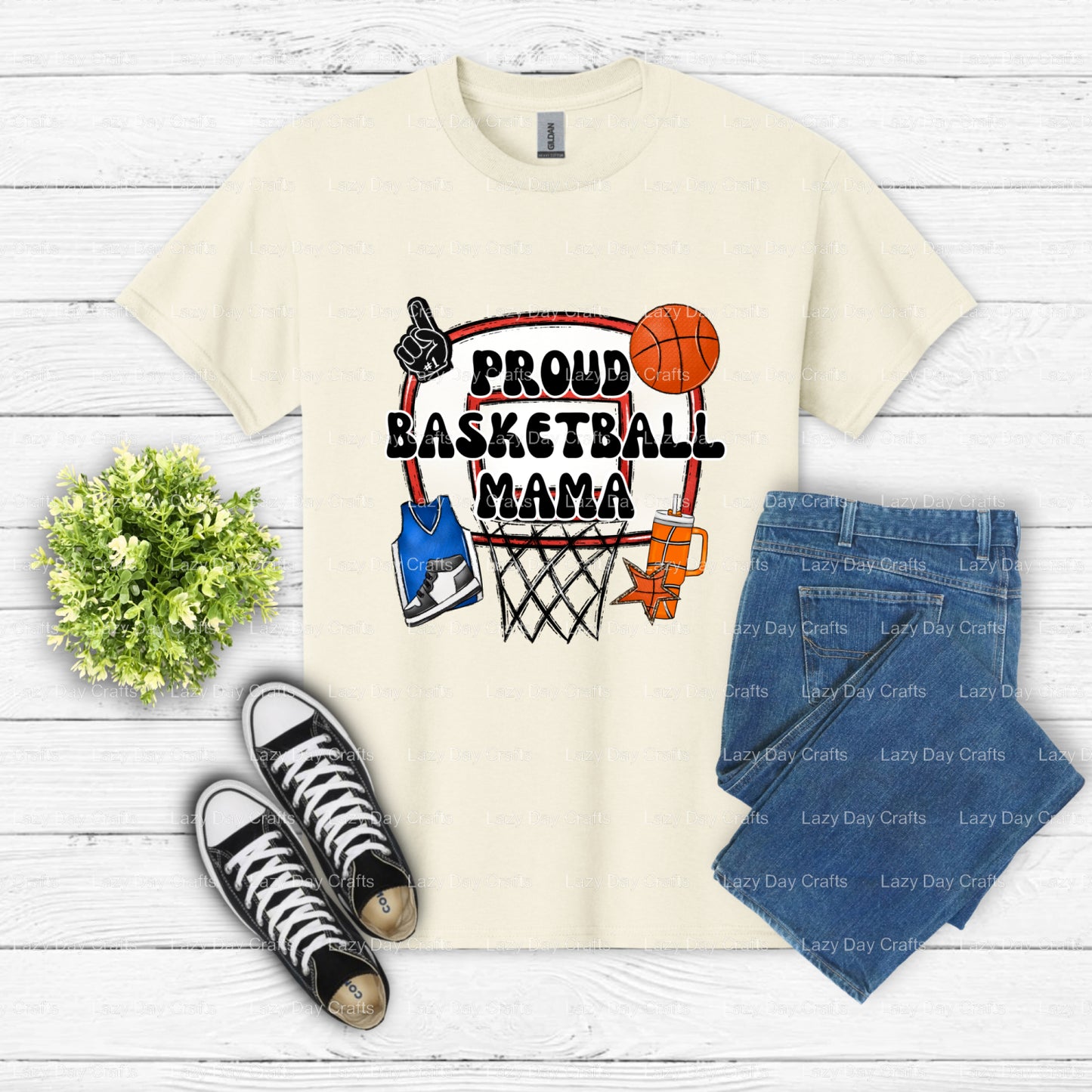 PROUD MAMA – Basketball DTF Transfer (view 2 of 2) – by Lazy Day Crafts – DTF Transfers – DTF Transfers, Premade DTF