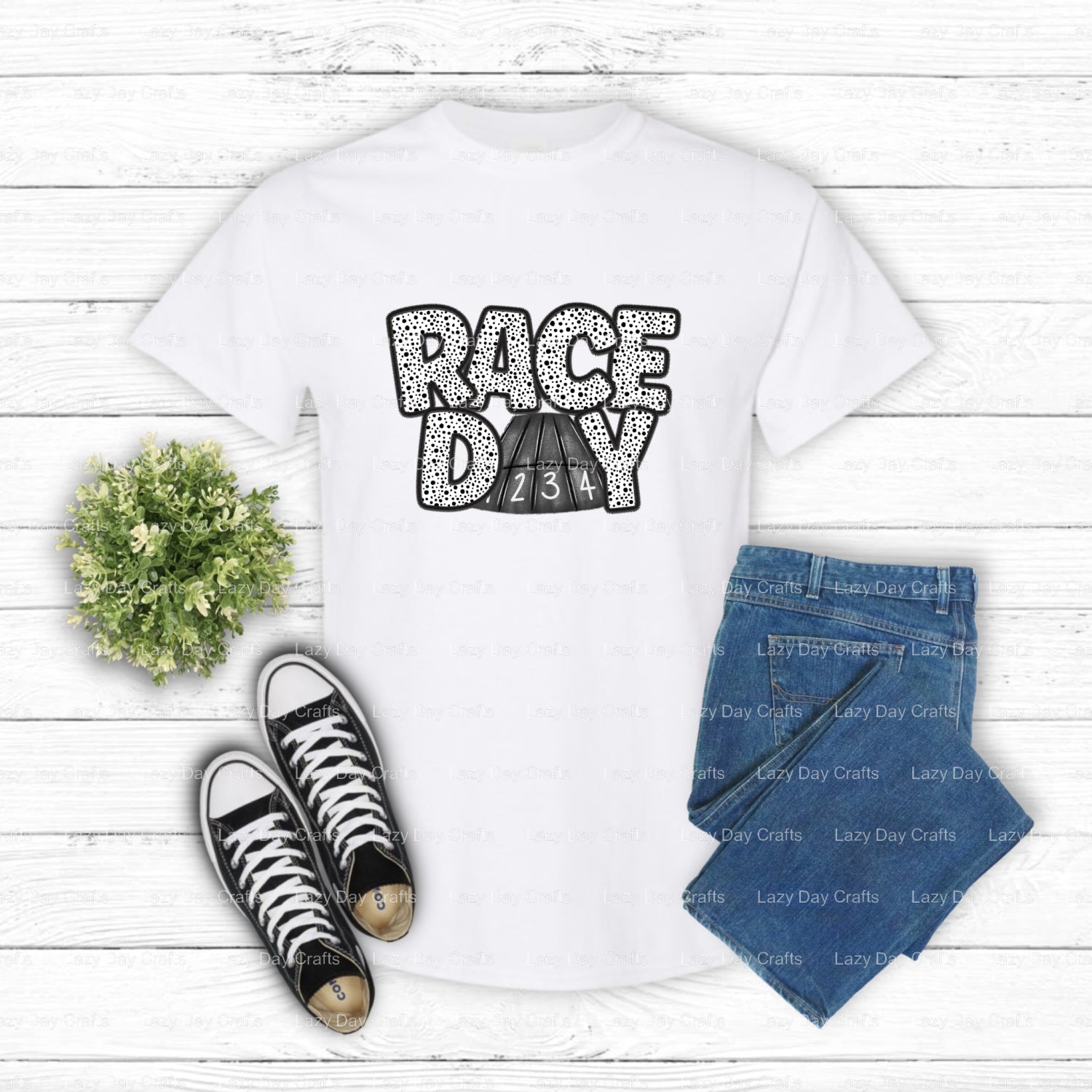 RACE DAY – DTF Transfer (view 1 of 2) – by Lazy Day Crafts – DTF Transfers – DTF Transfers, custom apparel