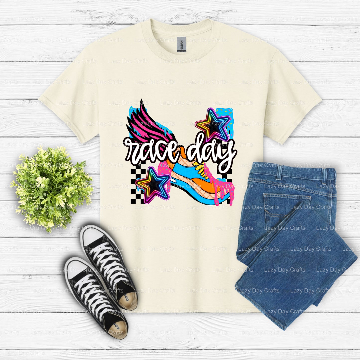 RACE DAY DTF Transfer (view 1 of 2) – by Lazy Day Crafts – DTF Transfers – DTF Transfers, custom apparel