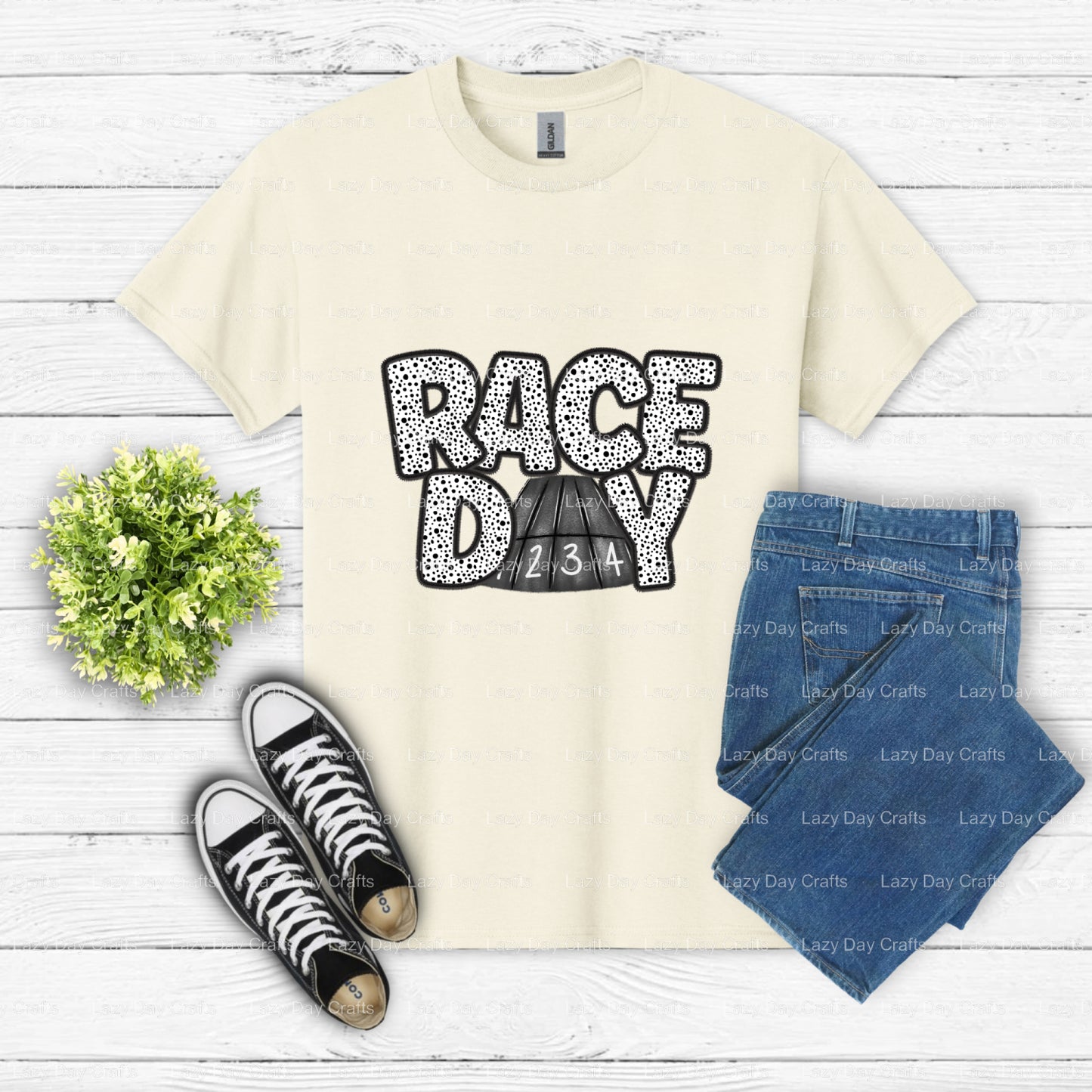 RACE DAY – DTF Transfer (view 2 of 2) – by Lazy Day Crafts – DTF Transfers – DTF Transfers, custom apparel