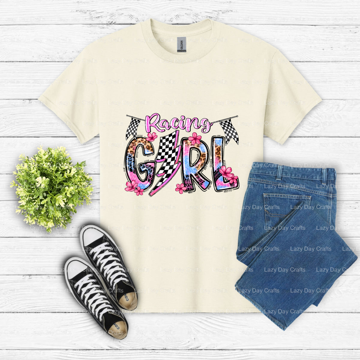 RACING GIRL – Racing DTF Transfer (view 2 of 2) – by Lazy Day Crafts – DTF Transfers – DTF Transfers, Premade DTF