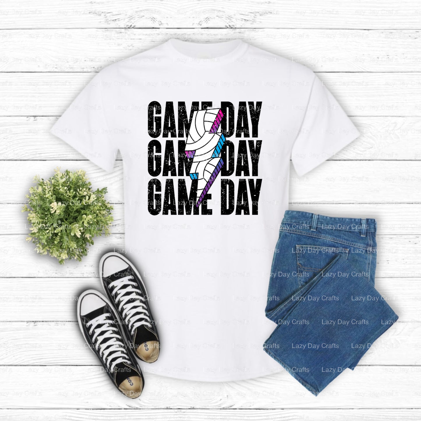 Rainbow Volleyball Game Day – DTF Transfer (view 1 of 2) – by Lazy Day Crafts – DTF Transfers – DTF Transfers, Premade DTF