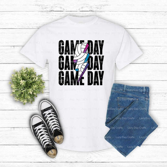 Rainbow Volleyball Game Day – DTF Transfer (view 1 of 2) – by Lazy Day Crafts – DTF Transfers – DTF Transfers, Premade DTF