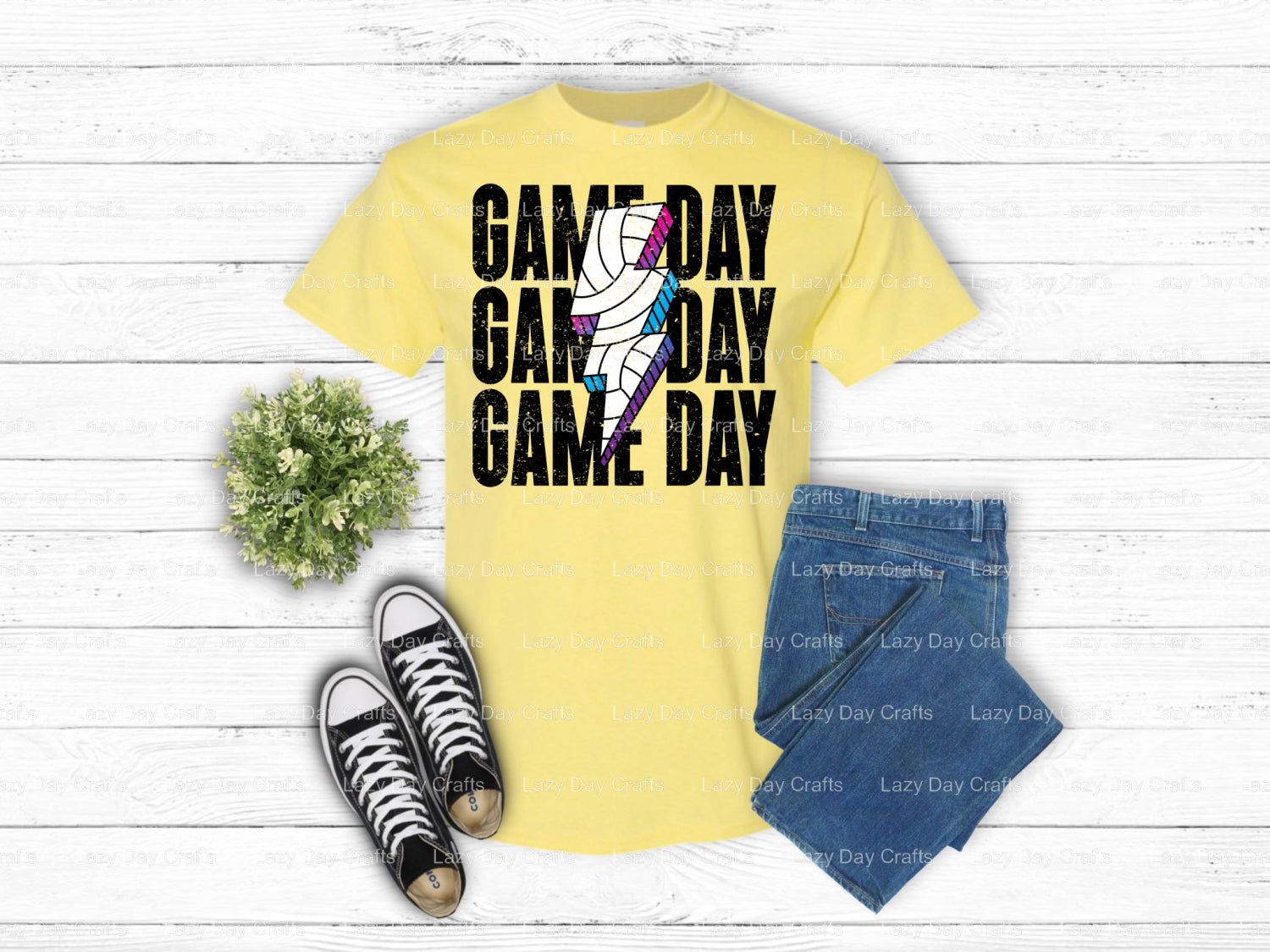 Rainbow Volleyball Game Day – DTF Transfer (view 2 of 2) – by Lazy Day Crafts – DTF Transfers – DTF Transfers, Premade DTF