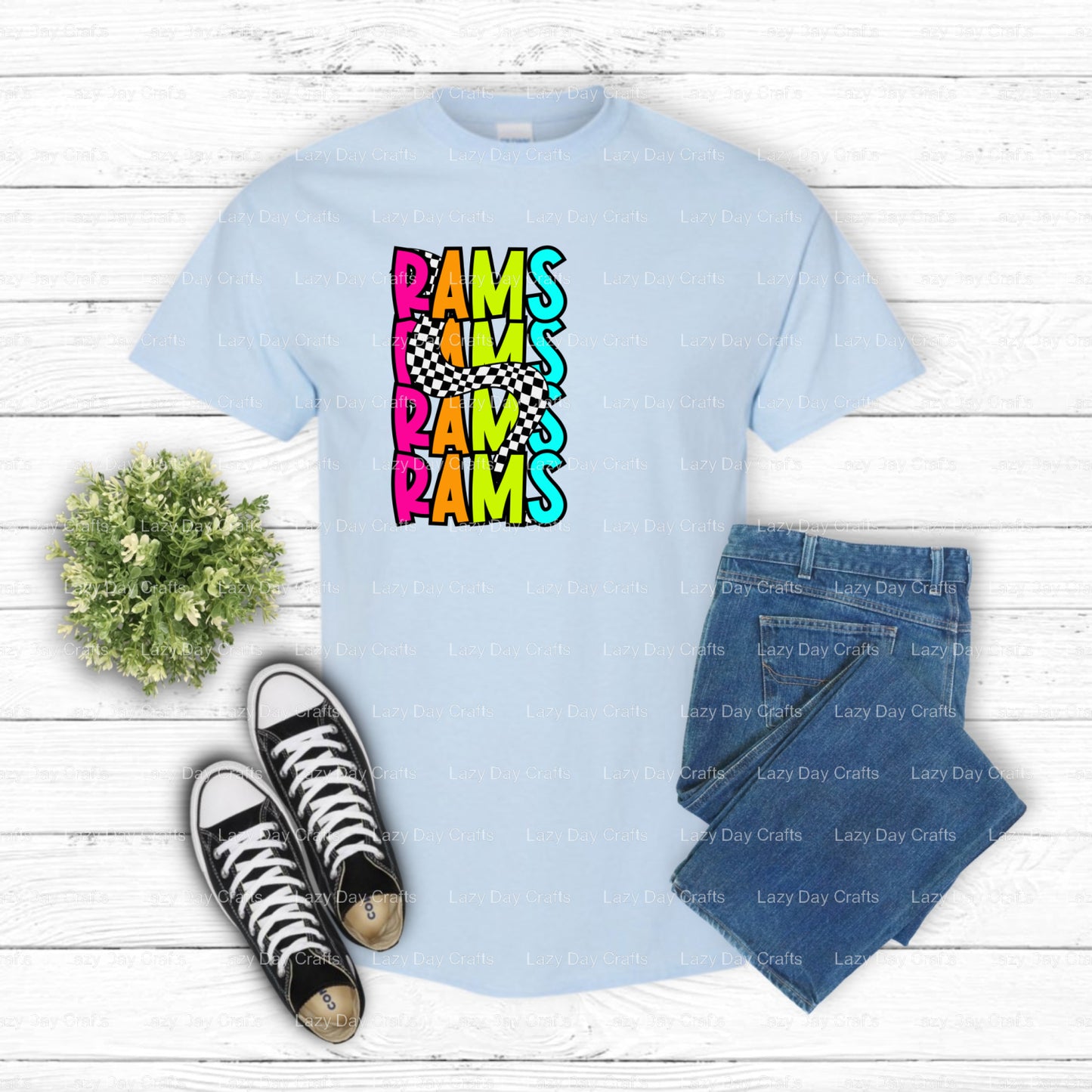 Rams – DTF Transfer (view 1 of 2) – by Lazy Day Crafts – DTF Transfers – DTF Transfers, Premade DTF