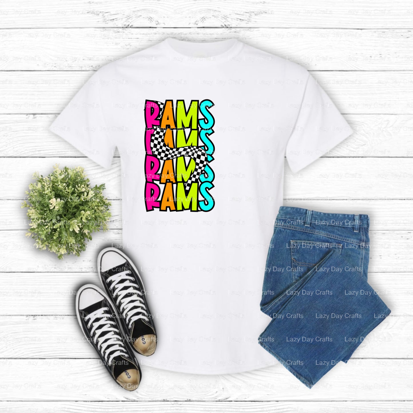 Rams – DTF Transfer (view 2 of 2) – by Lazy Day Crafts – DTF Transfers – DTF Transfers, Premade DTF