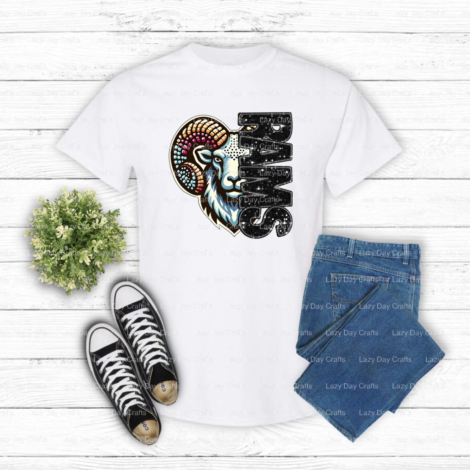 RAMS – DTF Transfer (view 2 of 2) – by Lazy Day Crafts – DTF Transfers – DTF Transfers, Rams